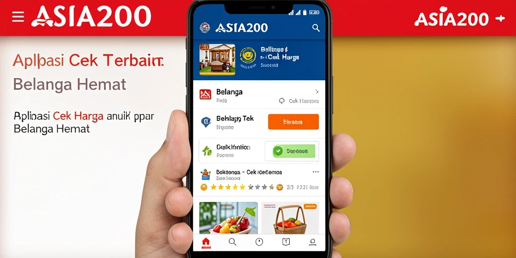Tampilan antarmuka aplikasi Cek Harga ASIA200 yang mudah digunakan.