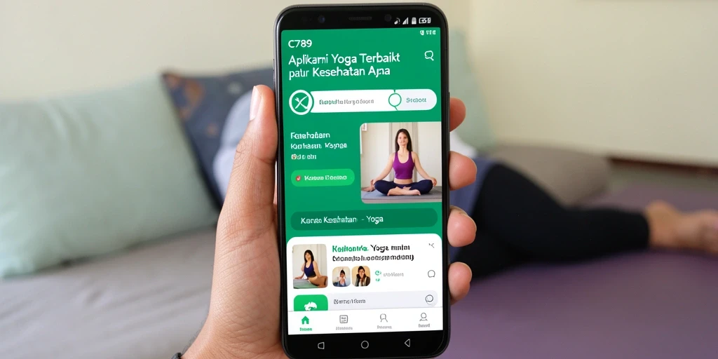 Antarmuka aplikasi C789 yang ramah pengguna untuk latihan yoga.