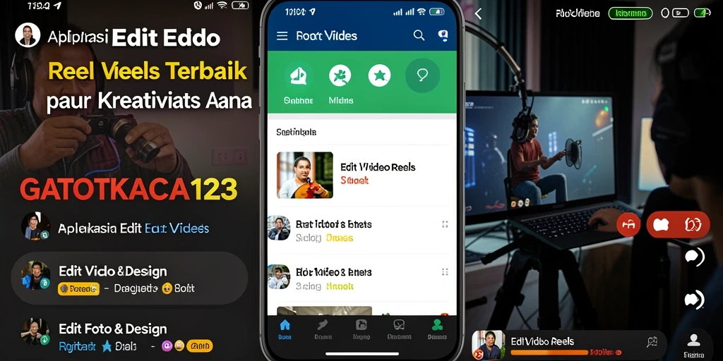 Tampilan antarmuka aplikasi GATOTKACA123 untuk Edit Video Reels yang intuitif.