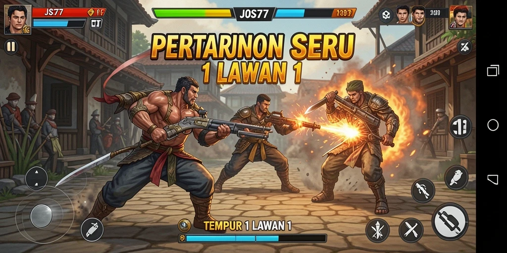 Tampilan antarmuka tempur yang mendebarkan di JOS77.