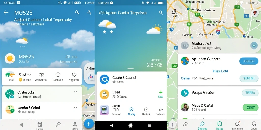 Tampilan antarmuka MG525 yang sederhana dan informatif untuk cuaca lokal.