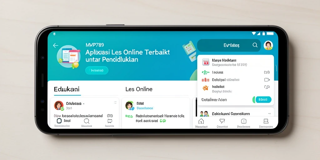 Antarmuka aplikasi Les Online MVP789 yang menarik dan user-friendly.