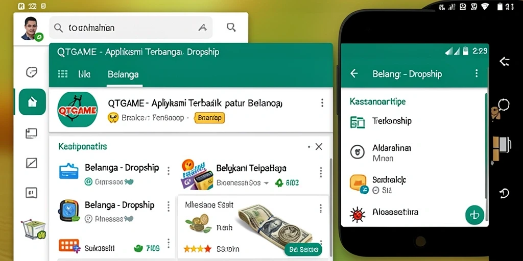 Tampilan antarmuka intuitif aplikasi Dropship QTGAME.